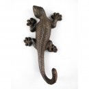 Wandhaken Haken Gecko Gueisen rustikal braun H.19cm...