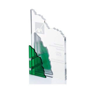Acryl Trophe Emerald Ridge 220X130mm, Preis ist incl.Text & Logogravur, keine weiteren Kosten