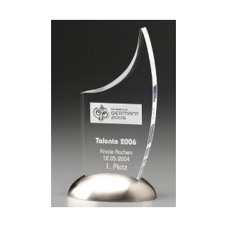 Acryl Trophe Metal Sail Award 250mm, Preis ist incl.Text & Logogravur, keine weiteren Kosten