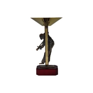 Award-Cup Billiard H=350mm auf Holzsackel, Gravur im Preis enthalten.