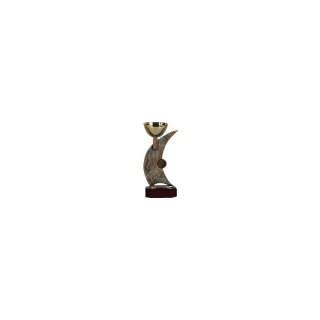 Award-Cup H=230mm auf Holzsackel, Gravur im Preis enthalten.