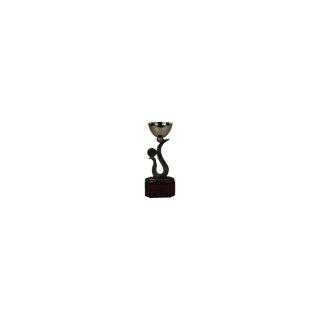 Award-Cup H=230mm  auf Holzsackel, Gravur im Preis enthalten.