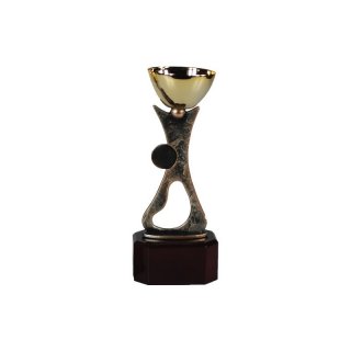 Award-Cup H=220mm auf Holzsackel, Gravur im Preis enthalten.