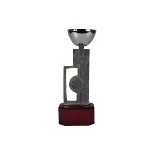 Award-Cup H=210mm  auf Holzsackel, Gravur im Preis enthalten.