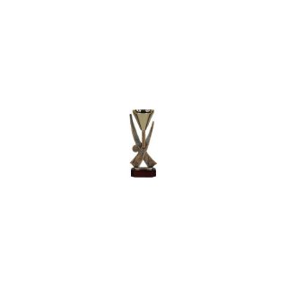 Award-Cup H=215mm auf Holzsackel, Gravur im Preis enthalten.