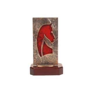 Award Inliner auf Mahagoni Lok Holzsockel, incl einer Textgravur  auf Holzsockel im Mahagunilook