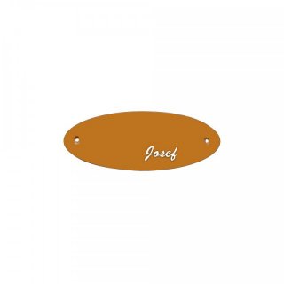 Namensschild Oval- Klassik 170x70mm  Terrakotta Motiv Kosmetik