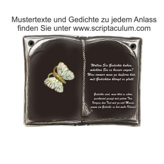 Decoramic Keramikbuch Braun, Motiv Schmetterling wei-gold