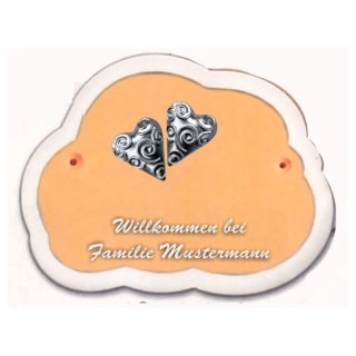 Decoramic Wolkentraum 624 Toskana, Motiv Herzen Silber Kringel
