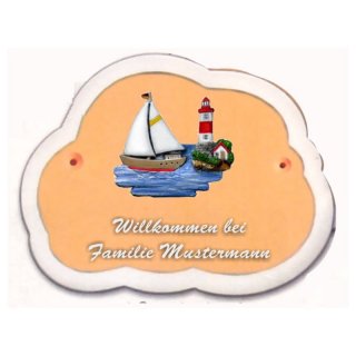 Decoramic Wolkentraum 624 Toskana, Motiv Segelschiff
