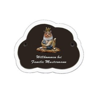Decoramic Wolkentraum Braun, Motiv Katze mit Krone