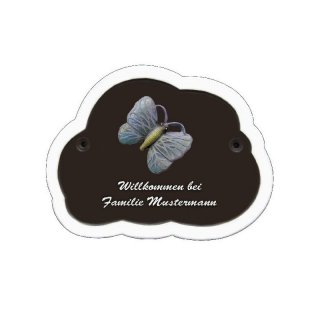 Decoramic Wolkentraum Braun, Motiv Schmetterling blau