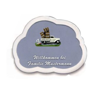 Decoramic Wolkentraum Grau, Motiv Lastwagen