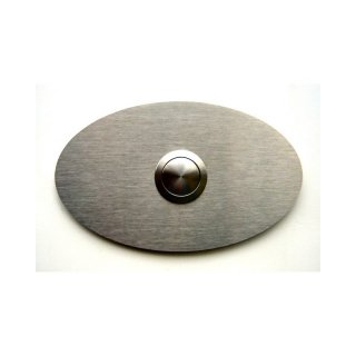 Edelstahl Klingelplatte mit Knopf 100x60mm V2A Ovale-Form