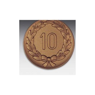 Emblem D=50mm 10 im Kranz,  bronzefarben, siber- oder goldfarben