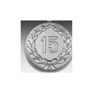 Emblem D=50mm 15 im Kranz, silberfarben in Kunststoff fr Pokale und Medaillen