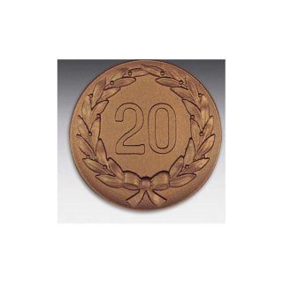 Emblem D=50mm 20 im Kranz, bronzefarben in Kunststoff fr Pokale und Medaillen