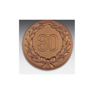 Emblem D=50mm 30 im Kranz,  bronzefarben, siber- oder goldfarben