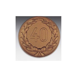 Emblem D=50mm 40 im Kranz, bronzefarben in Kunststoff fr Pokale und Medaillen