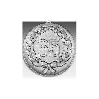 Emblem D=50mm 65 im Kranz, silberfarben in Kunststoff fr Pokale und Medaillen