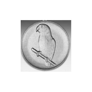 Emblem D=50mm Agapornis, silberfarben in Kunststoff fr Pokale und Medaillen