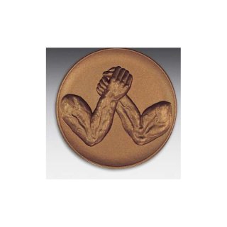 Emblem D=50mm Armdrcken, bronzefarben in Kunststoff fr Pokale und Medaillen