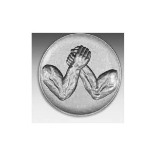 Emblem D=50mm Armdrcken, silberfarben in Kunststoff fr Pokale und Medaillen
