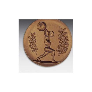 Emblem D=50mm Federball, bronzefarben in Kunststoff fr Pokale und Medaillen