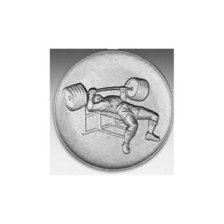 Emblem D=50mm Bankdrcken, silberfarben in Kunststoff fr Pokale und Medaillen