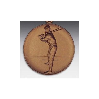 Emblem D=50mm Baseball - Mann, bronzefarben in Kunststoff fr Pokale und Medaillen