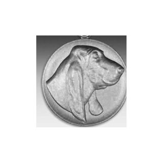 Emblem D=50mm Basset, silberfarben in Kunststoff fr Pokale und Medaillen
