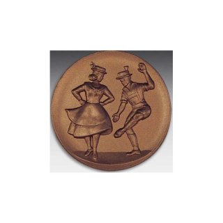 Emblem D=50mm Bayrische Trachtenp., bronzefarben in Kunststoff fr Pokale und Medaillen