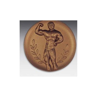 Emblem D=50mm Boddy - Building, bronzefarben in Kunststoff fr Pokale und Medaillen