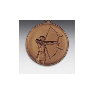 Emblem D=50mm Bogenschieen Frauen, bronzefarben in Kunststoff fr Pokale und Medaillen