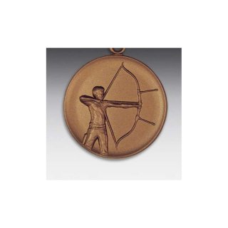 Emblem D=50mm Bogenschieen Mnner, bronzefarben in Kunststoff fr Pokale und Medaillen