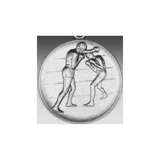 Emblem D=50mm Boxer, silberfarben in Kunststoff fr Pokale und Medaillen