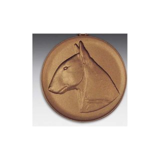 Emblem D=50mm Bullterrier, bronzefarben in Kunststoff fr Pokale und Medaillen