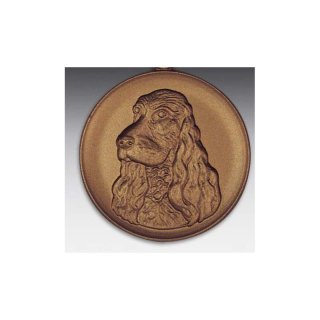 Emblem D=50mm Cockerspaniel, bronzefarben in Kunststoff fr Pokale und Medaillen
