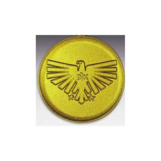 Emblem D=50mm DJK, goldfarben in Kunststoff fr Pokale und Medaillen
