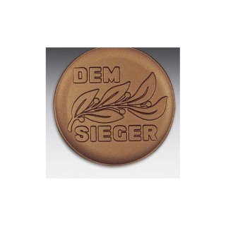 Emblem D=50mm Dem Sieger, bronzefarben in Kunststoff fr Pokale und Medaillen