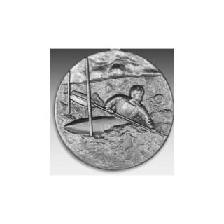 Emblem D=50mm Dobermann, silberfarben in Kunststoff fr Pokale und Medaillen