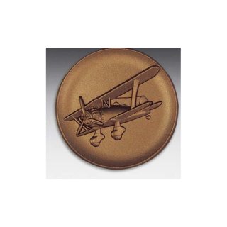 Emblem D=50mm Doppeldecker, bronzefarben in Kunststoff fr Pokale und Medaillen