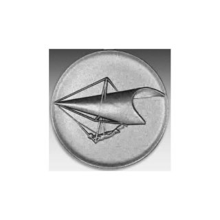 Emblem D=50mm Drachenflieger, silberfarben in Kunststoff fr Pokale und Medaillen