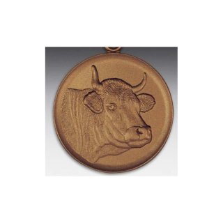 Emblem D=50mm Dt. Fleckvieh, bronzefarben in Kunststoff fr Pokale und Medaillen