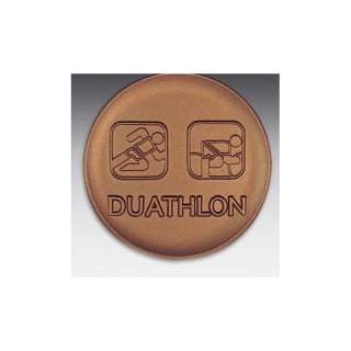Emblem D=50mm Duathlon, bronzefarben in Kunststoff fr Pokale und Medaillen