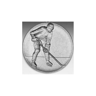 Emblem D=50mm Eishockey, silberfarben in Kunststoff fr Pokale und Medaillen