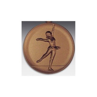 Emblem D=50mm Eiskunstlufer - Frau, bronzefarben, siber- oder goldfarben