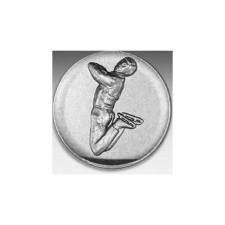 Emblem D=50mm Eiskunstlufer - Mann, silberfarben in Kunststoff fr Pokale und Medaillen