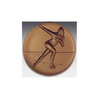 Emblem D=50mm Eisschnell-Luferin, bronzefarben in Kunststoff fr Pokale und Medaillen