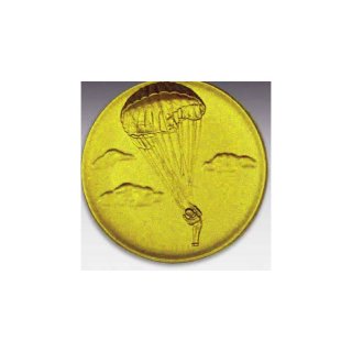 Emblem D=50mm Fallschirmspringer, goldfarben in Kunststoff fr Pokale und Medaillen